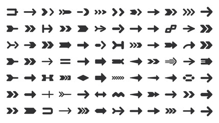 Diverse Arrow Collection, pointing different directions for navigation and wayfinding projects design vector