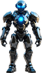 Fototapeta premium 3D Robot Soldier PNG transparent background isolated render