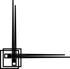 black line corner frame decoration