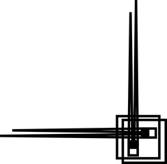 black line corner frame decoration