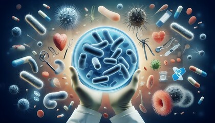 Listeria outbreak and Infection as a foodborne bacterial illness medical concept as a group of dangerous bacteria causing sickness as a health care symbol for microscopic pathogenic infections.