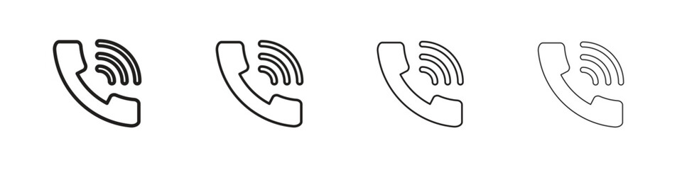 Phone call icons. thin line symbols in strokes