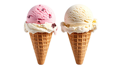 Two Scoops of Ice Cream in Waffle Cones