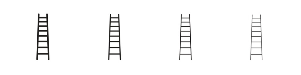 Ladder icons. thin line symbols in strokes