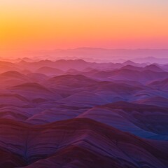 Sunset Hues: A Digital Landscape