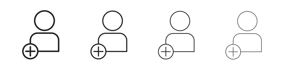 Follower icons. thin line symbols in strokes