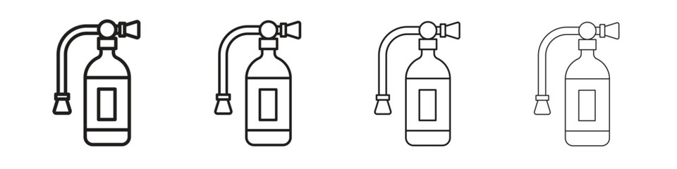 Fire extinguisher icons. thin line symbols in strokes