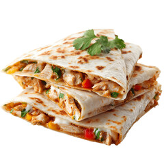 Chicken Quesadilla on transpart background