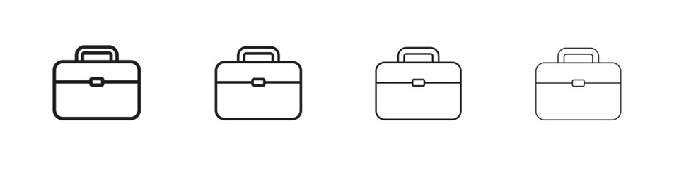 Briefcase icons. thin line symbols in strokes