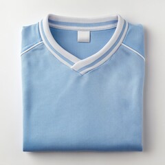 Folded light-blue v-neck athletic top