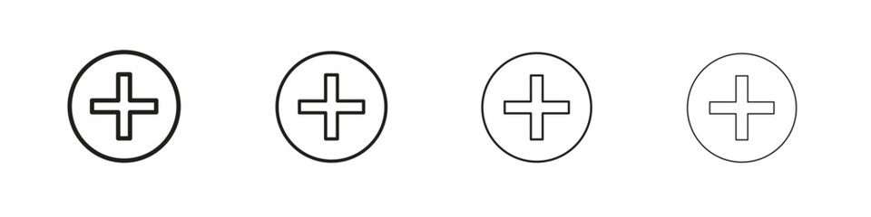 Fototapeta premium Add icons. thin line symbols in strokes