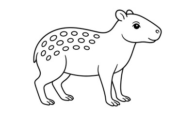 Naklejka premium Simple paca coloring page for kids and educational activities