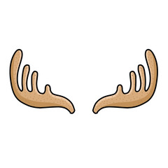 Colored deer horns. illustration of hand drawn vectors in doodle style deer antlers clip art