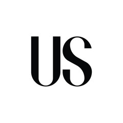 US monogram logo design letter text name symbol monochrome logotype alphabet character simple logo