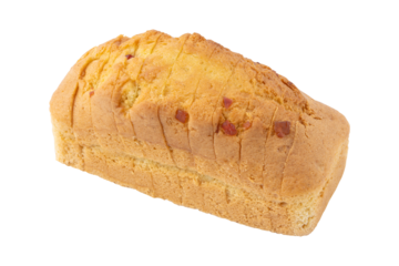 Sliced pound cake isolated on transparent background