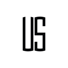 Fototapeta premium US monogram logo design letter text name symbol monochrome logotype alphabet character simple logo
