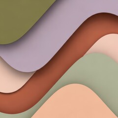 Abstract background with overlapping wavy layers in a modern paper cut style, featuring a muted earthy color palette for a dynamic and fluid presentation