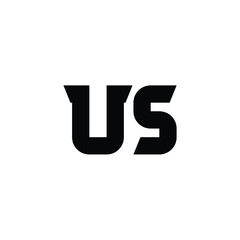 US monogram logo design letter text name symbol monochrome logotype alphabet character simple logo