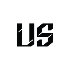 Fototapeta premium US monogram logo design letter text name symbol monochrome logotype alphabet character simple logo