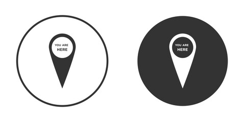 You are Here Pointer icon or Logo. Flat Style vector EPS.