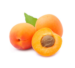 Sweet apricot with leaves