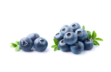 Blueberries with leaves
