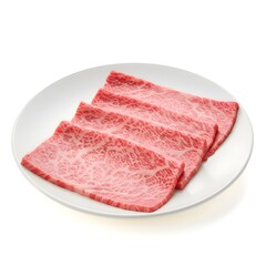 Fototapeta premium Japanese Wagyu Beef Slices with Rich Marblin