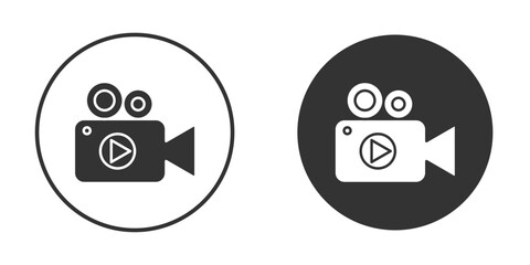 Video camera icon or Logo. Flat Style vector EPS.
