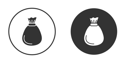 Trash bag icon or Logo. Flat Style vector EPS.