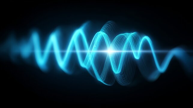 Energy Pulse: An abstract display of digital blue waveforms radiating energy, evoking feelings of dynamism, technological advancement, and the boundless potential of digital communication.