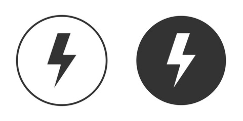 Thunder bolt icon or Logo. Flat Style vector EPS.