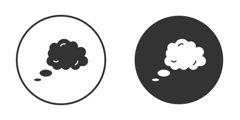 Think bubble icon or Logo. Flat Style vector EPS.