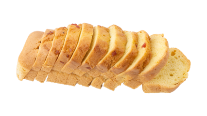 Sliced pound cake isolated on transparent background