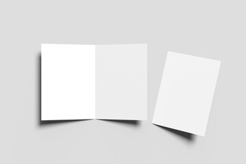 Bi-fold brochure mockup on a light gray background. 
