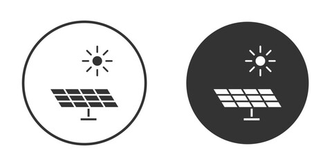 Solar energy icon or Logo. Flat Style vector EPS.