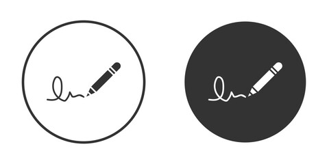 Signature icon or Logo. Flat Style vector EPS.