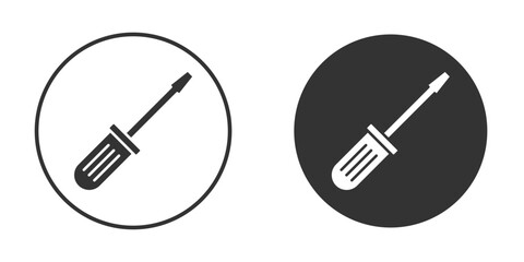 Screwdriver icon or Logo. Flat Style vector EPS.