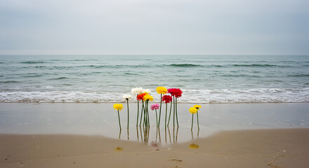 Floral Tribute at the Shoreline