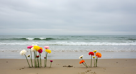 Floral Tribute at the Shoreline