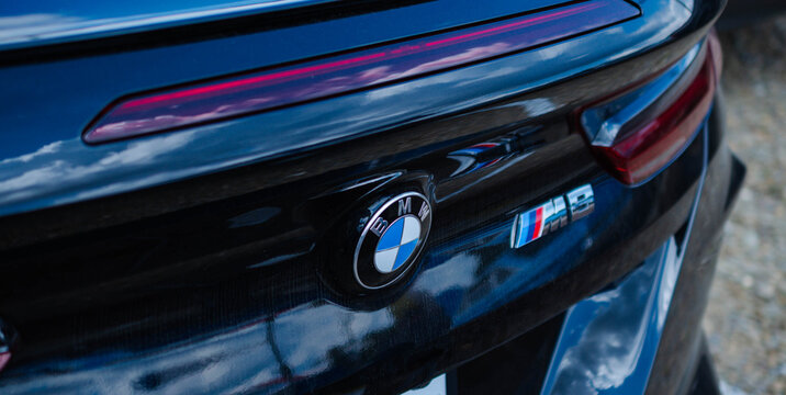 Cars show  BMW M8 detail shot, background image, hobbies car culture