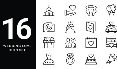 Wedding Love Icon Set