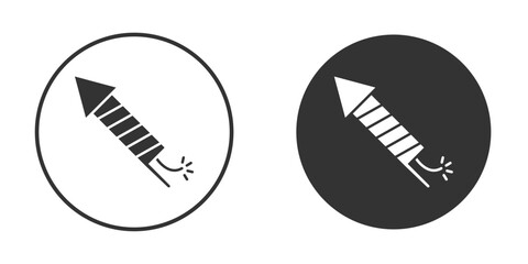 Fireworks rocket sign or Logo. Flat Style vector EPS.