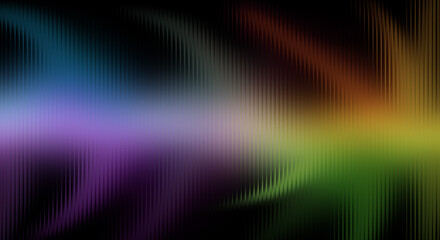 Vibrant Prism Rainbow Colors with Textured Vertical Lines and Swirling Light on Black Background