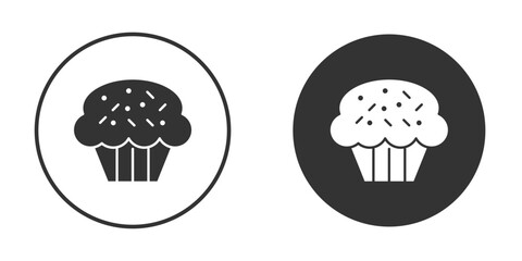 Cupcake icon or Logo. Flat Style vector EPS.