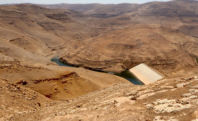 Zarqa Ma'in Dam in the Ma'in area, south of the Jordanian capital, Amman.