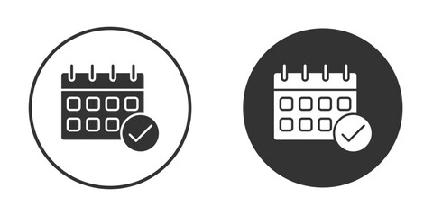 Calendar check icon or Logo. Flat Style vector EPS.
