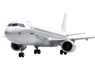Obraz premium White Passenger Airplane Isolated on Transparent Background