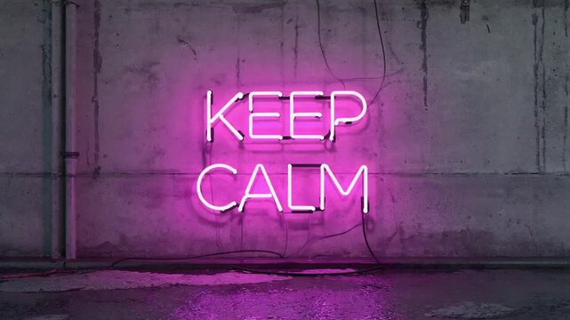 Neon sign with the text "KEEP CALM".