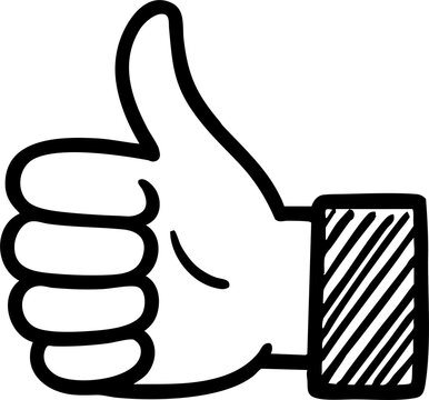 Thumbs up PNG with transparent background, isolated hand gesture illustration, positive approval, like, success, encouragement, digital vector graphic, emoticon, cartoon icon