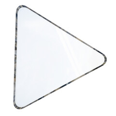 3D Realistic Render Transparent Mirror Glass In Smooth Triangle Shape